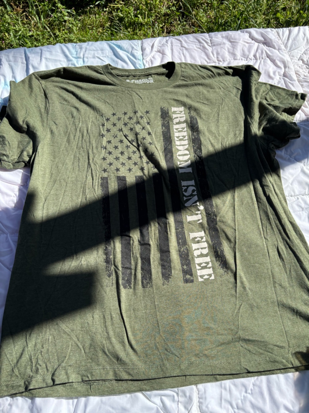 Men's Olive Green Graphic T-Shirt - Freedom Isn't Free